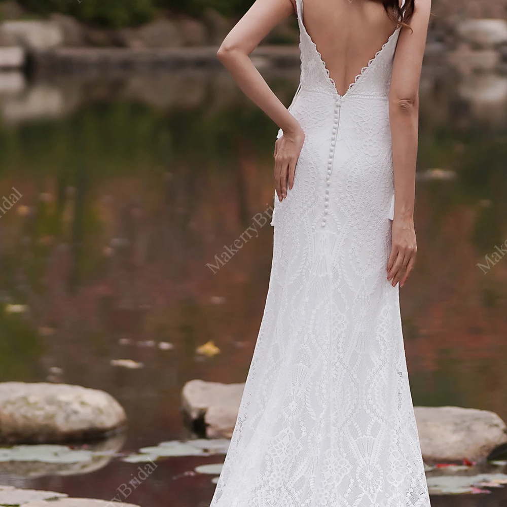 
                      
                        Geometry Lace Bohemian Fit & Flare Wedding Dress
                      
                    