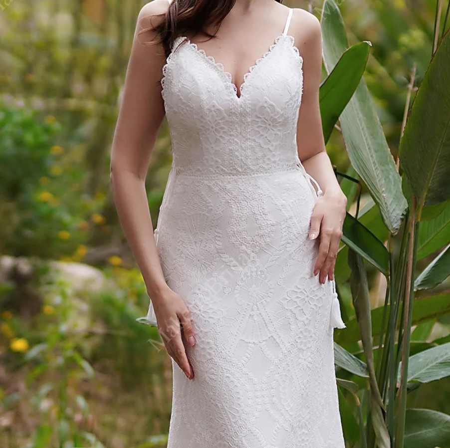 Geometry Lace Bohemian Fit & Flare Wedding Dress