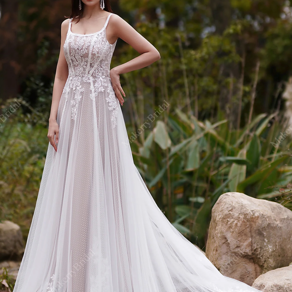 Bohemian Lace And Floral Wedding Dress
