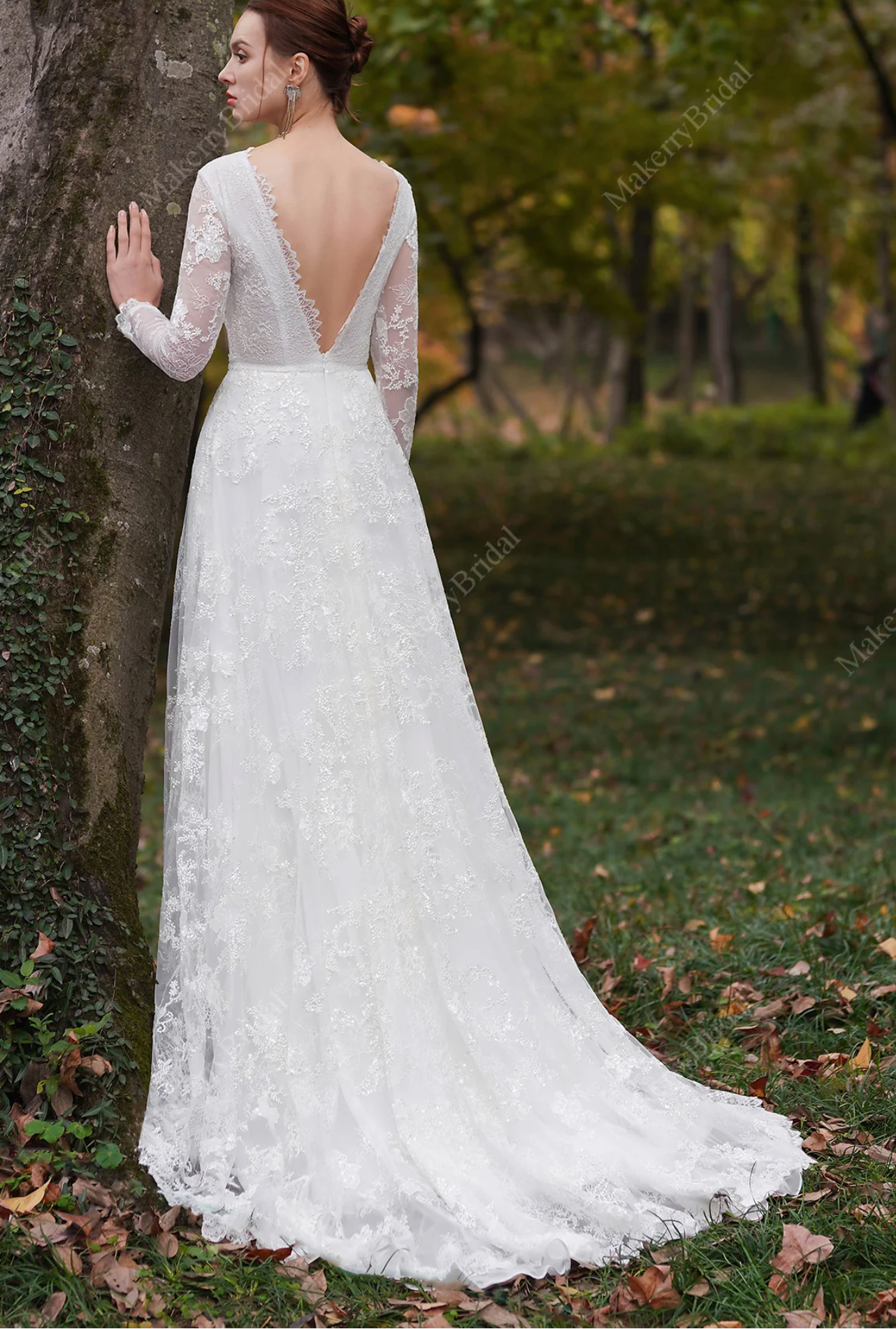 Lace Gown With Long Sleeves