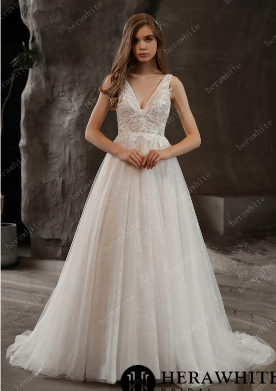 Load image into Gallery viewer, Lovely Lace V-Neck Wedding Dress with Tulle Skirt
