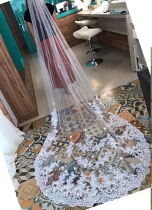 
                      
                        White Ivory Long Lace Edge Bridal Veil With Comb
                      
                    