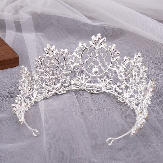 Luxury Pink Crystal Royal Princess Tiara Headband Bridal Accessory