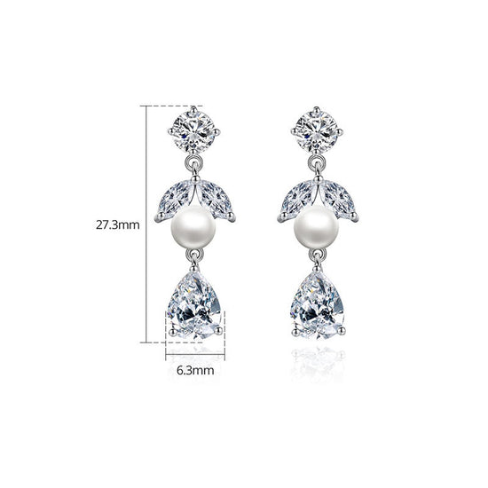 Crystals Cubic Zircon Wedding  Necklace Earring Set Banquet Jewelry