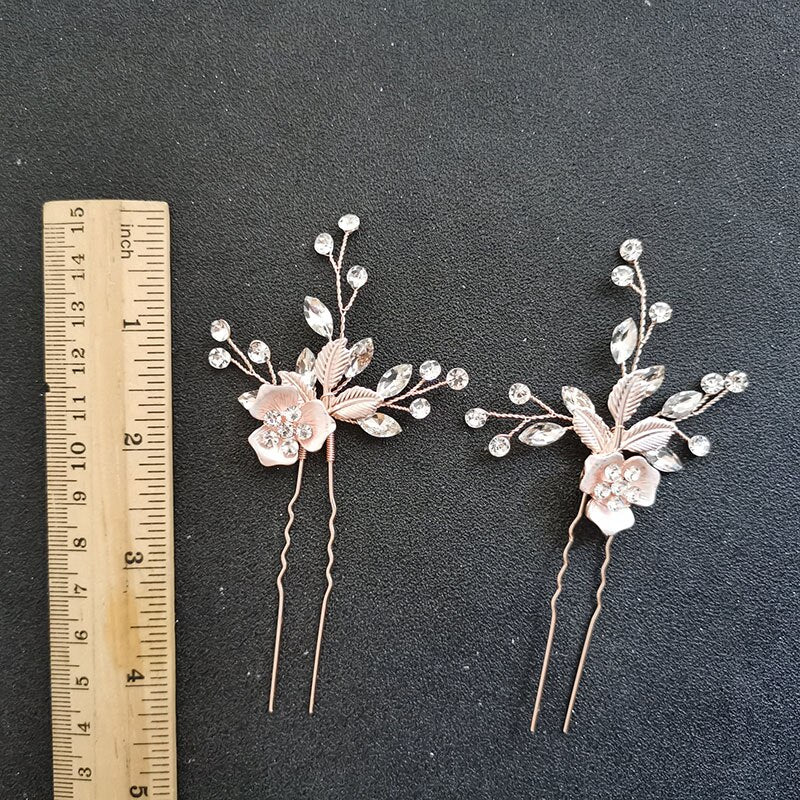 
                      
                        Handmade Golden Austrian Crystals Rhinestone Flower Wedding Bridal Headpiece Hair Accessories
                      
                    