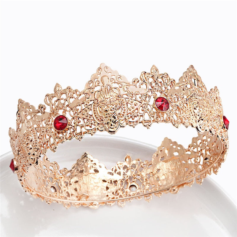 
                      
                        Baroque Gold Royal Queen King Crown Full Round
                      
                    