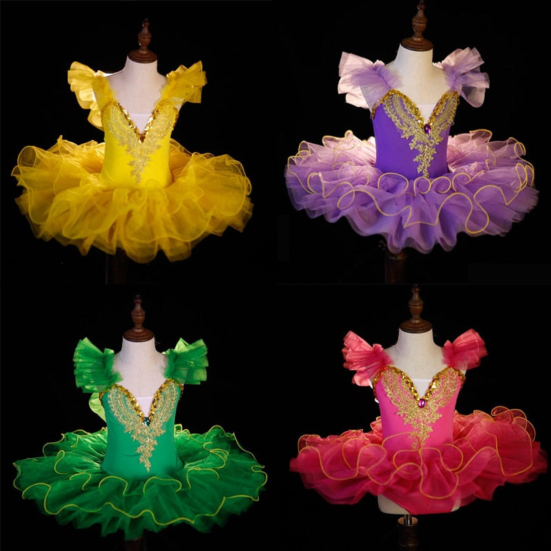 Girls Ballerina Ballet Tutu Dance Costumes Outfits