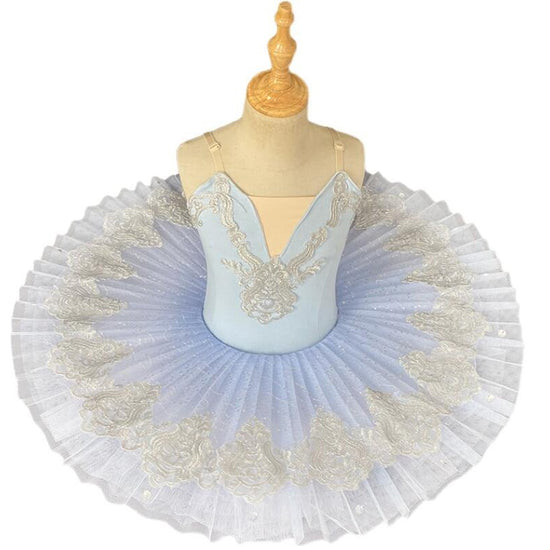 Girls Sequin Ballerina Pancake Tutu Dress Dance Costume