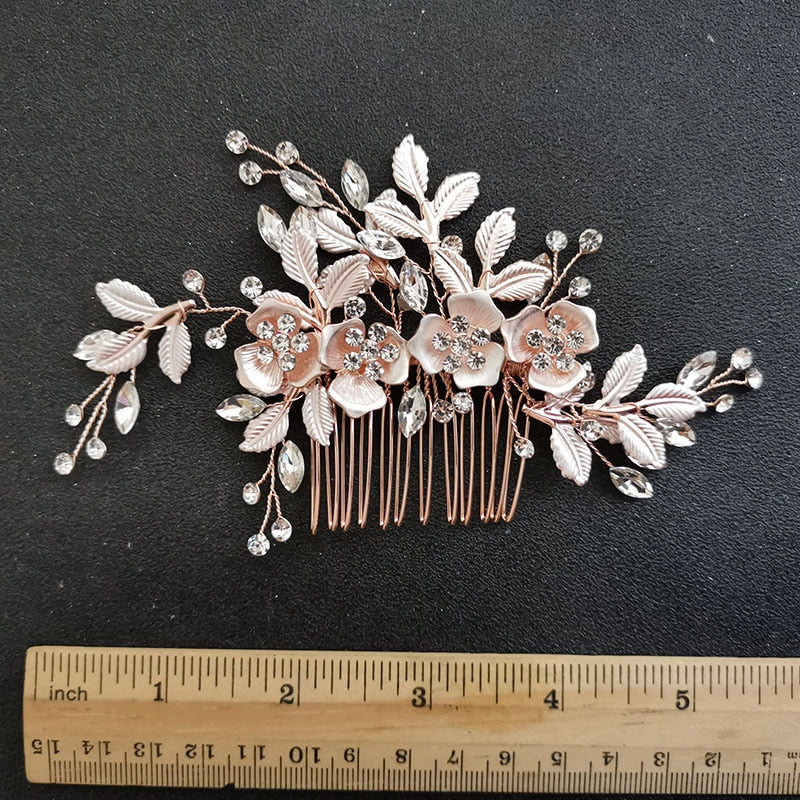
                      
                        Handmade Golden Austrian Crystals Rhinestone Flower Wedding Bridal Headpiece Hair Accessories
                      
                    