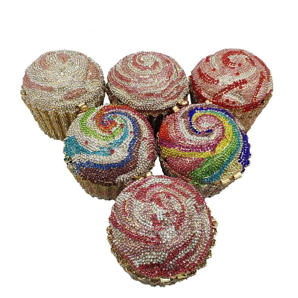 
                      
                        Mini Cupcake Clutch Evening Bag Crystal Handbag Party Purse
                      
                    