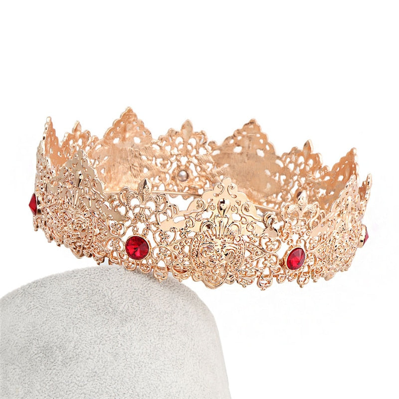 
                      
                        Baroque Gold Royal Queen King Crown Full Round
                      
                    