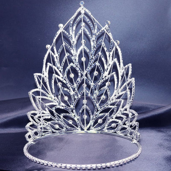 Luxury Tall  Rhinestone Tiara Beauty Crown Pageant Winner