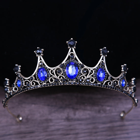 Vintage Gothic Crystal Crown Tiara Hair Accessories in Many Colors