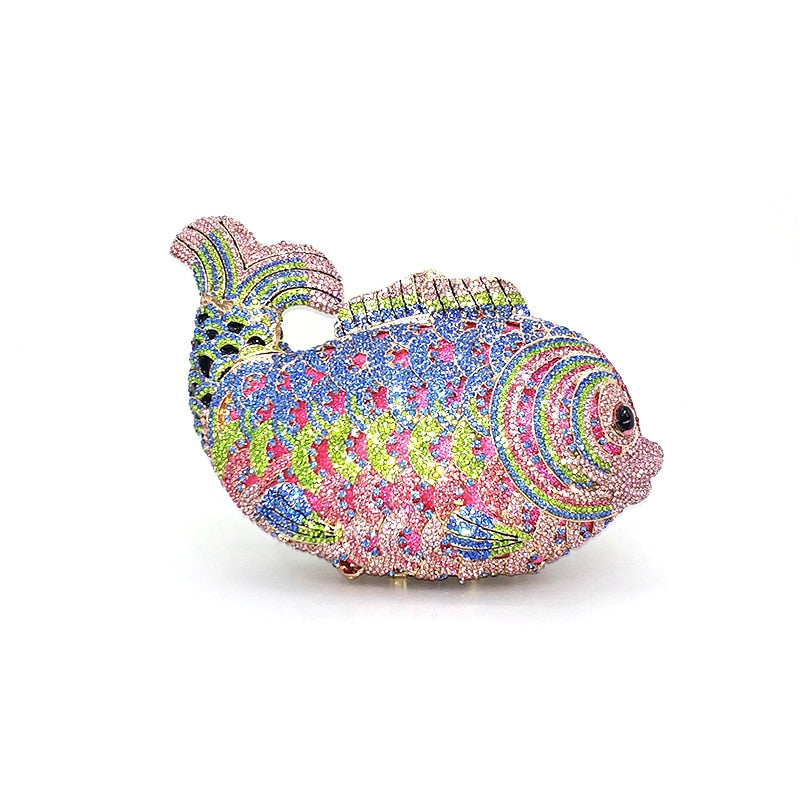 
                      
                        Colorful Diamonds Luxury Crystal Fish Clutch Party Purse Handbag
                      
                    