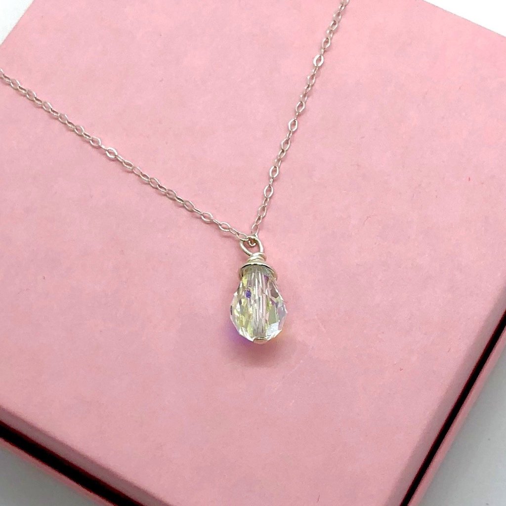 Large Crystal Briolette Brides Necklace - TulleLux Bridal Crowns &  Accessories 