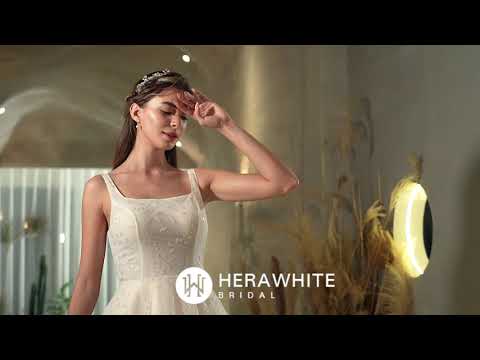 
                      
                        Load and play video in Gallery viewer, Pink Nude Princess Wedding Dress With Square Neckline
                      
                    