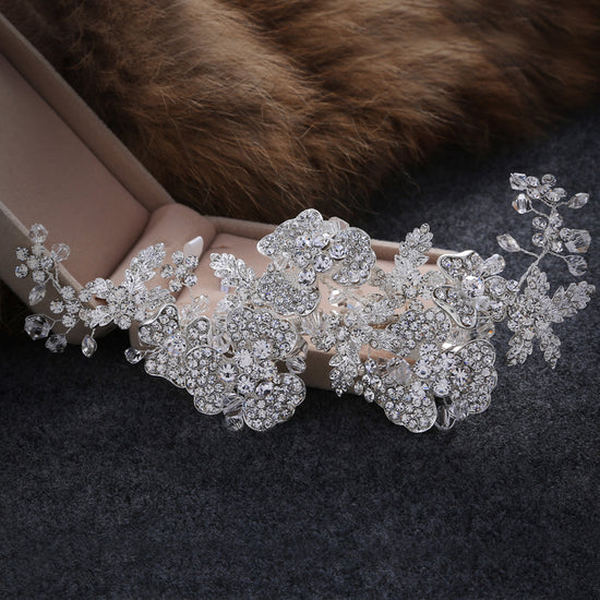 Luxury Wedding Bridal Crowns Headbands Silver Color Tiara Austria Crystal Rhinestone Hair Band Bridal Jewelry - TulleLux Bridal Crowns &  Accessories 