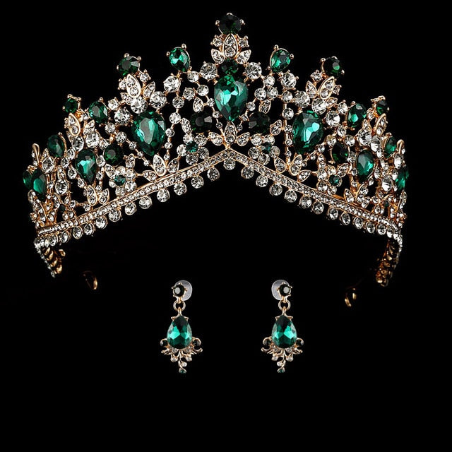 
                      
                        Wedding Crown Bridal Tiaras  with Earrings Headband Wedding  Accessories Hair Jewelry - TulleLux Bridal Crowns &  Accessories 
                      
                    