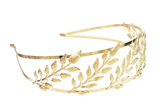 Double Gold Leaves Hairbands Wedding Headpiece Bridal Hair Accessories Wedding - TulleLux Bridal Crowns &  Accessories 