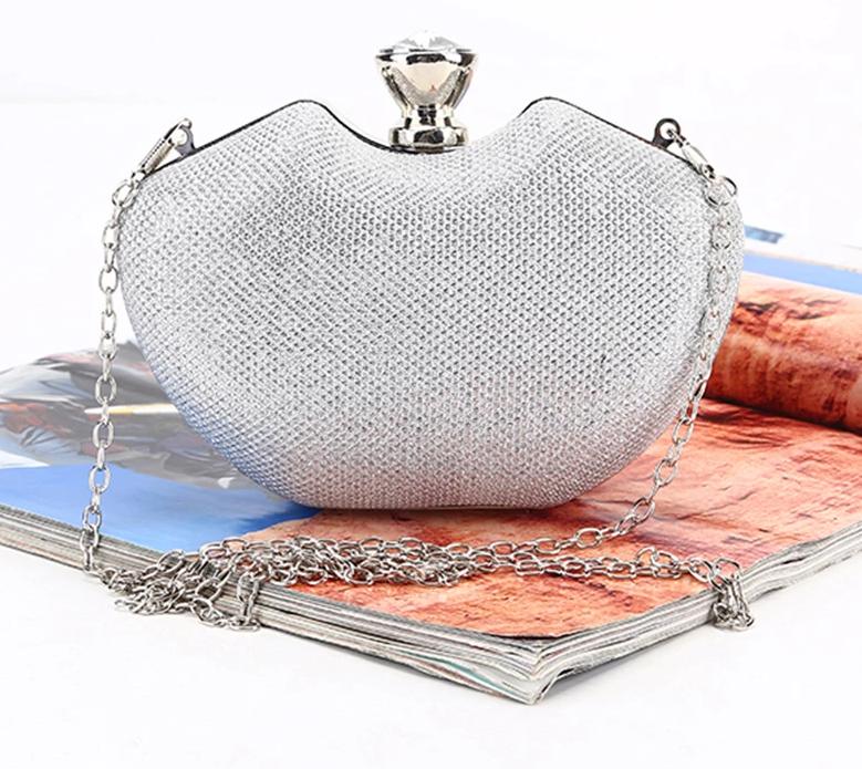 Rhinestone Single Chain Bride Wedding Fashion  Day Clutch - TulleLux Bridal Crowns &  Accessories 