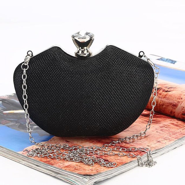 
                      
                        Rhinestone Single Chain Bride Wedding Fashion  Day Clutch - TulleLux Bridal Crowns &  Accessories 
                      
                    