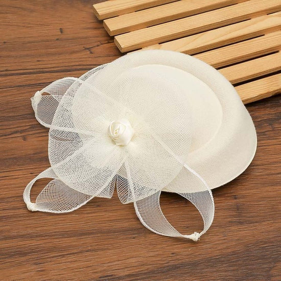Load image into Gallery viewer, Chic Fascinator Hat Cocktail Wedding Party Church Headpiece Fashion Headwear Accessories Bride - TulleLux Bridal Crowns &amp;amp;  Accessories 
