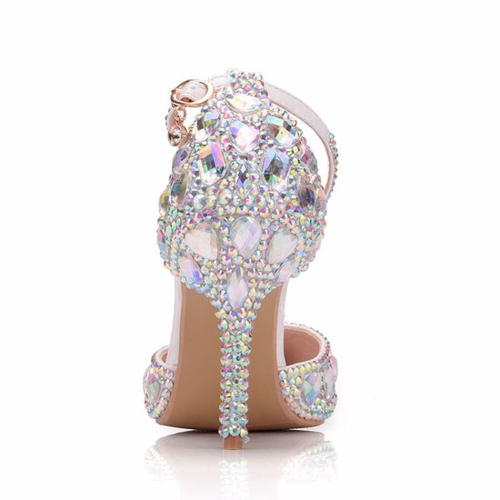 Load image into Gallery viewer, Crystal Queen Sweet Rhinestone Princess Dress High Heel Pumps - TulleLux Bridal Crowns &amp;amp;  Accessories 
