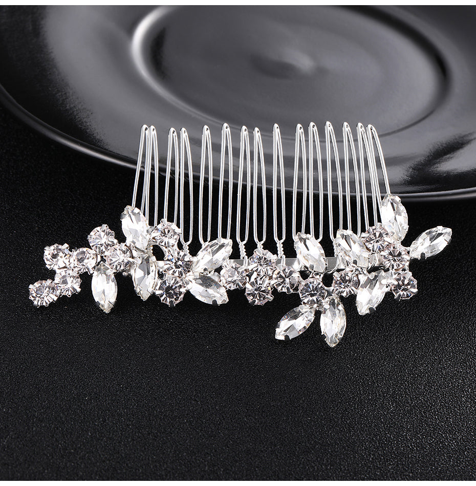 
                      
                        Crystal Rhinestone Rose Flower Wedding Day Bridal Hair Comb - TulleLux Bridal Crowns &  Accessories 
                      
                    