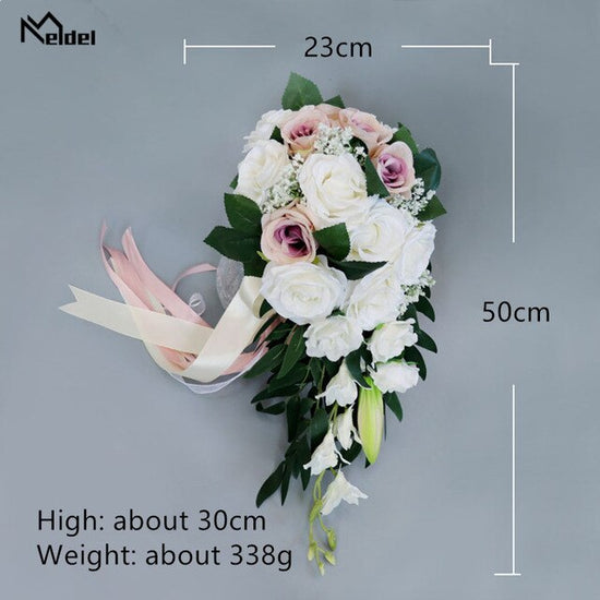 Silk Wedding Bridesmaid Rose Babies Breath Flower Bouquet – TulleLux Bridal  Crowns & Accessories