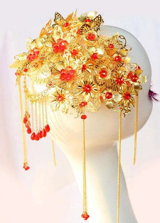 Vintage Chinese Style Classical Jewelry Traditional Bridal Headdress Wedding Hair Accessory - TulleLux Bridal Crowns &  Accessories 