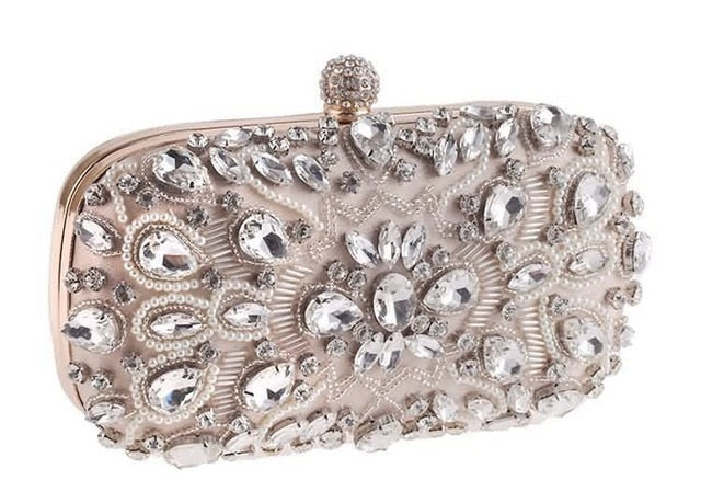 Unique Silver Designer Crystal Bridal Clutch Evening Bag for Brides and  Bridesmaids
