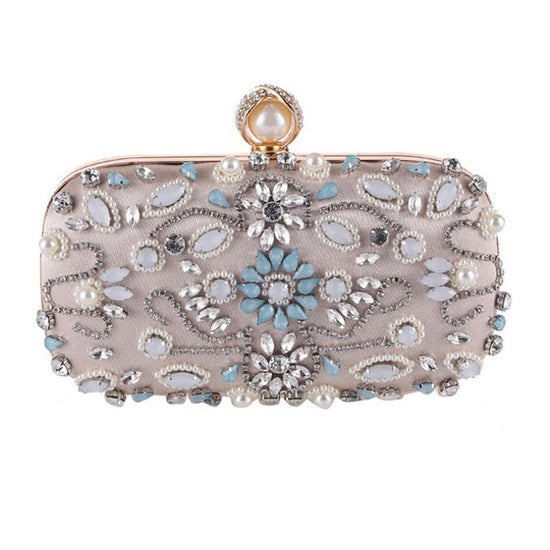 Load image into Gallery viewer, Diamond Rhinestone Beaded Wedding Clutch Purse Luxury Handbag - TulleLux Bridal Crowns &amp;amp;  Accessories 
