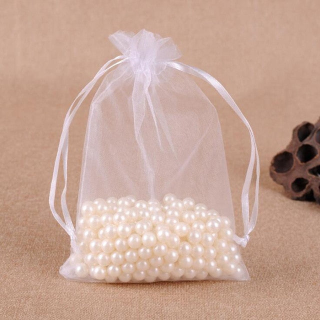 100/pcs Large Size Drawstring Organza Bags Pouches For Birthday, Wedding, Party  Gift Bag - TulleLux Bridal Crowns &  Accessories 