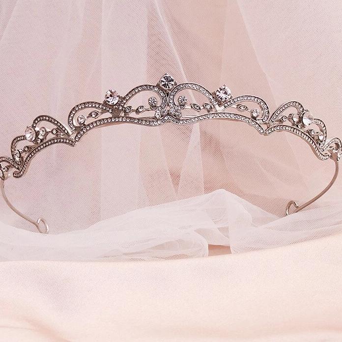 Baroque Wedding Tiara Crown Bridal Hair Jewelry Headpieces - TulleLux Bridal Crowns &  Accessories 