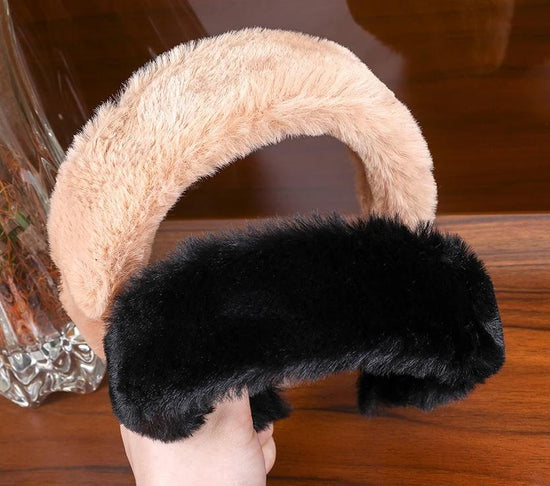 Faux Fur Plush Head Band - TulleLux Bridal Crowns &  Accessories 