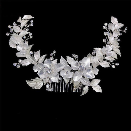 Load image into Gallery viewer, Handmade Flower Crystal Wedding Hair Accessories - TulleLux Bridal Crowns &amp;amp;  Accessories 
