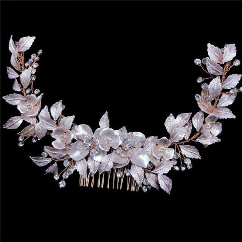 Load image into Gallery viewer, Handmade Flower Crystal Wedding Hair Accessories - TulleLux Bridal Crowns &amp;amp;  Accessories 
