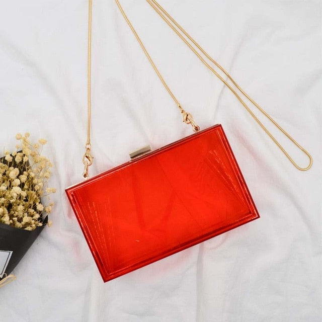 
                      
                        Transparent  & Colored Acrylic Clutch Purse Box Shoulder Bag Day Clutches - TulleLux Bridal Crowns &  Accessories 
                      
                    