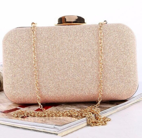 Load image into Gallery viewer, Rose Tone Rhinestone Handbag Chain Bride Fashion Day Clutch - TulleLux Bridal Crowns &amp;amp;  Accessories 
