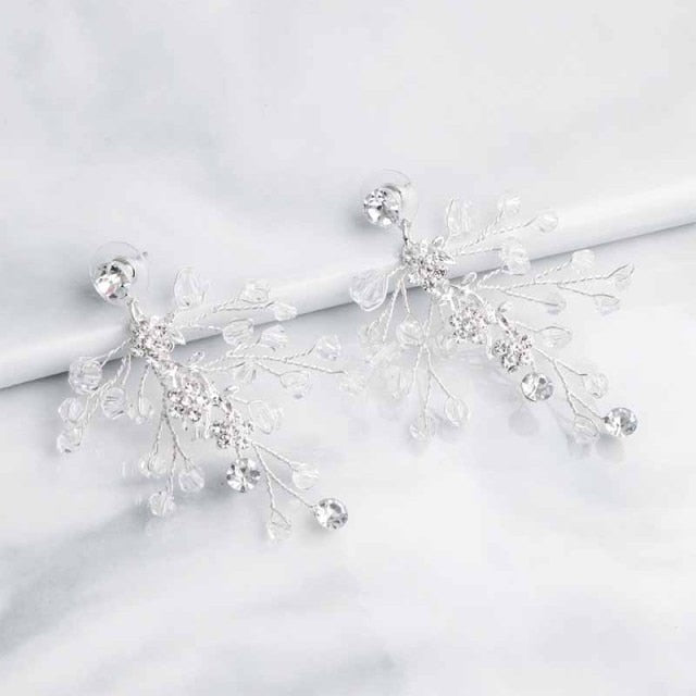 
                      
                        Handmade Austrian Crystal Bridal Floral Earrings Jewelry Accessory - TulleLux Bridal Crowns &  Accessories 
                      
                    