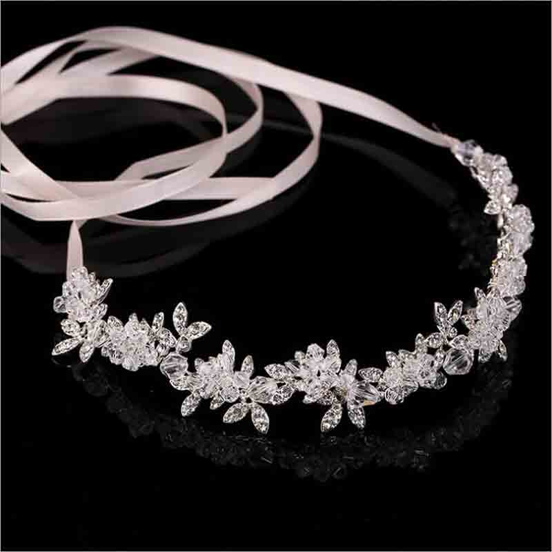 
                      
                        Crystal Rhinestone Bridal Headpieces Satin Ribbon Wedding Hair Accessories for Brides Tiaras Crowns Headbands - TulleLux Bridal Crowns &  Accessories 
                      
                    