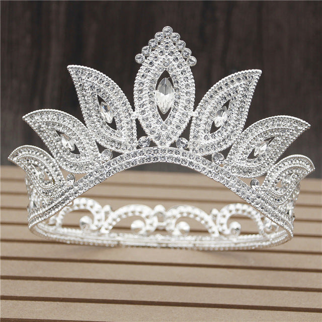 Load image into Gallery viewer, Royal Queen Fashion Crystal  Tiara  Crown Pageant Hair Jewelry Accessories - TulleLux Bridal Crowns &amp;amp;  Accessories 
