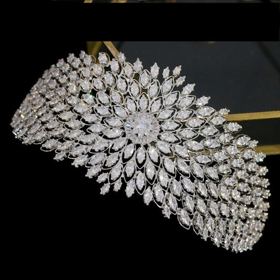 Brilliant Cubic Zirconia Crystal Tiara Headband Crown - TulleLux Bridal Crowns &  Accessories 