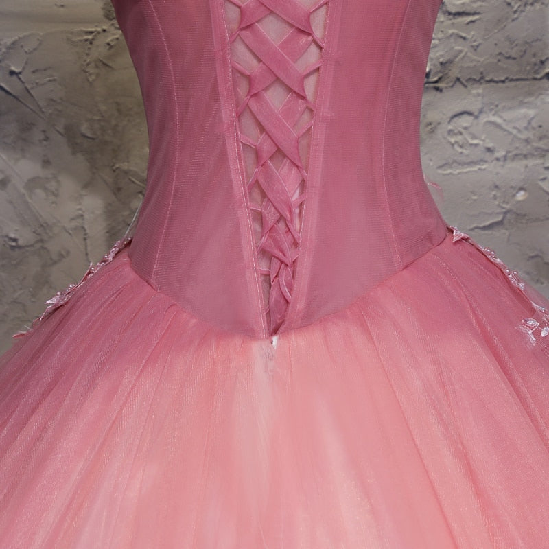 
                      
                        Pink Fashion Quinceañera Formal Off The Shoulder Floral Print Dress - TulleLux Bridal Crowns &  Accessories 
                      
                    