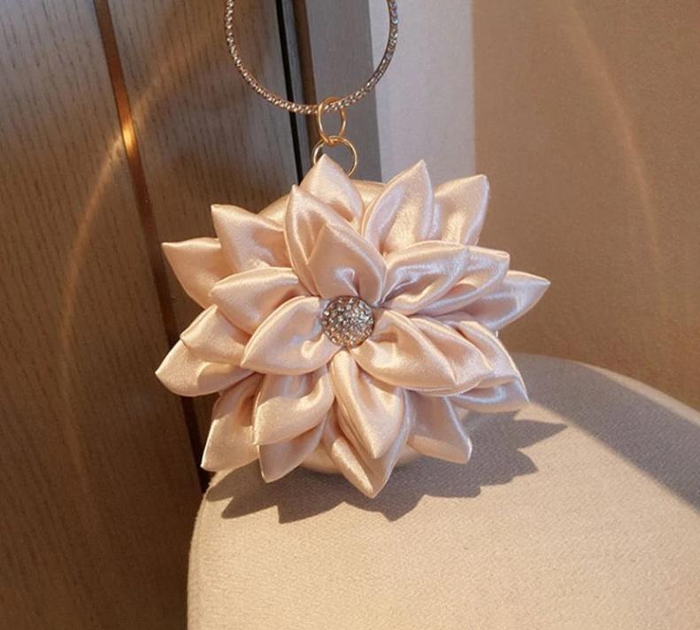 3D Flower Evening Clutch Small Purse - TulleLux Bridal Crowns &  Accessories 