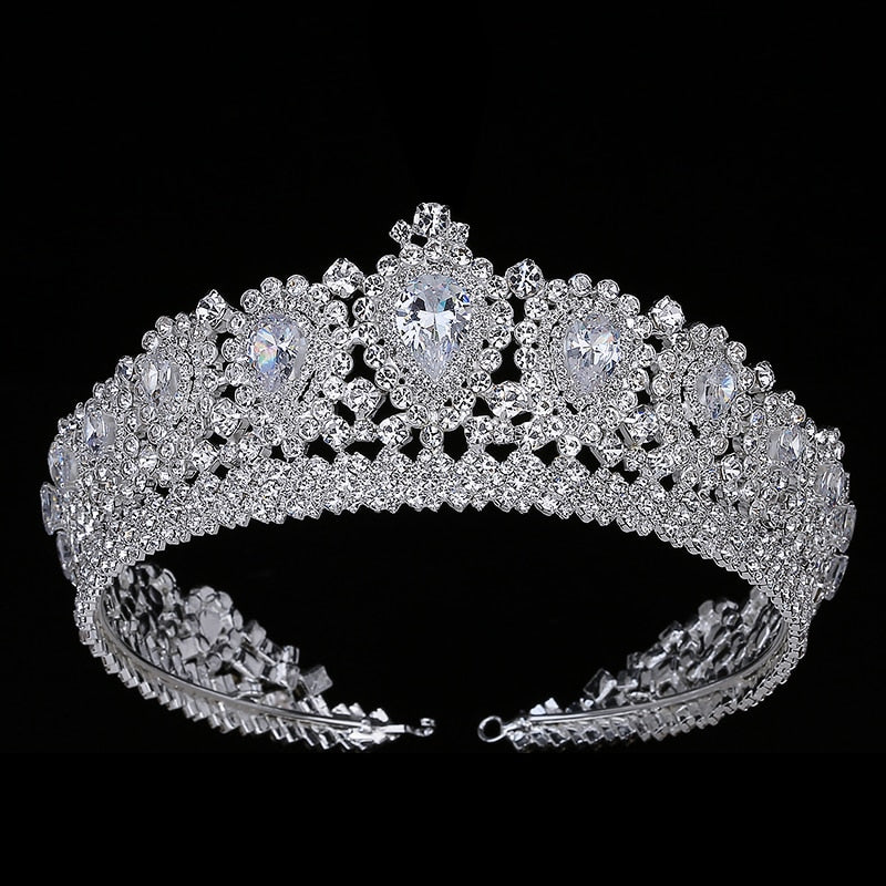 Zirconia Crystal Wedding or Pageant Crown Diadem Tiara - TulleLux Bridal Crowns &  Accessories 