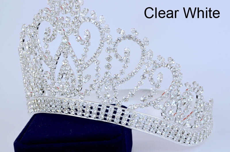 Load image into Gallery viewer, Crystal Rhinestone High Point Pageant Tiara Crown - TulleLux Bridal Crowns &amp;amp;  Accessories 
