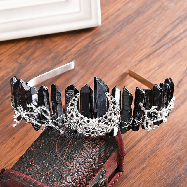 Moon Crystal Headband Rock Crystal Crown Comb Hair Band Bridal  Wedding Hair Accessories - TulleLux Bridal Crowns &  Accessories 