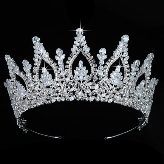Trendy Queen 's Cubic Zirconia Tiara  Crown - TulleLux Bridal Crowns &  Accessories 
