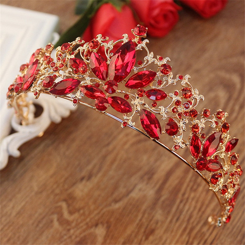 
                      
                        Baroque Gold Color Red Crystal  Hair Accessory Rhinestone Pageant Prom Crown - TulleLux Bridal Crowns &  Accessories 
                      
                    